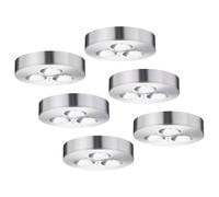 Set di 6 faretti da incasso a LED per mobili da lavoro, armadio, plafoniere in alluminio spazzolato