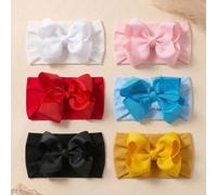 Set di 6 fasce per capelli da neonata in nylon morbido ed elastico con fiocco, colori dopamina estivi, colori caramella, accessori per capelli stile principessa delicati sulla pelle, adatti per abbina