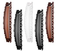Set di 6 fermagli a banana per capelli, colore marrone, bianco, nero, con pettini a banana vintage, grandi, per donne, accessori per acconciature alla moda per code di cavallo, code di pesce