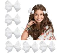Set di 6 fermagli per capelli da ragazza, con nastro bianco, fermaglio a coccodrillo, per bambine e ragazze, accessori per capelli
