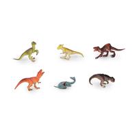 set di 6 figurine di dinosauri in gomma dura