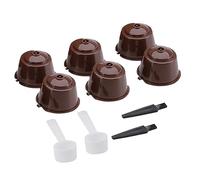 Set di 6 filtri da caffè ricaricabili, riutilizzabili, ricaricabili, con cucchiaio e spazzola per la pulizia, per macchina Dolce Gusto, casa e ufficio