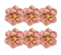 Set di 6 fiori artificiali in carta crespa 3D fatti a mano, per casa, matrimoni, feste e baby shower (rosa, 2 colori)