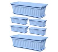 Set di 6 fioriere per finestre, resistenti ai raggi UV, con foro di drenaggio, per balcone, giardino, esterno