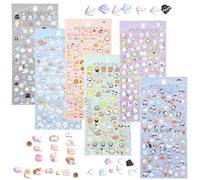 Set di 6 fogli di adesivi 3D, motivo: Puffy Stickers, mini adesivi animali, simpatici animali, per ragazzi e ragazze, taccuino per cellulare, scrapbooking fai da te