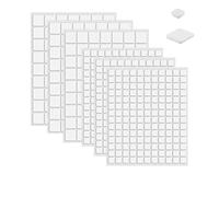 Set di 6 fogli di adesivi in schiuma biadesivo, 2 mm di spessore, quadrati piccoli e grandi, colore bianco, adesivo permanente per pop up, scrapbooking, artigianato, biglietti, stencil, album di carta