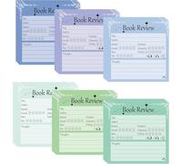 Set di 6 foglietti adesivi per la lettura e il monitoraggio della lettura, 7,5 x 7,5 cm, per rientro a scuola, mini blocchi colorati divertenti per ufficio, 300 pagine, per studenti, insegnanti, donne