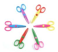 Set di 6 forbici di sicurezza colorate per bambini, con punte arrotondate, piccole forbici con bordi a zig-zag, per progetti fai da te, per la casa, per foto, scrapbooking, attività artistiche