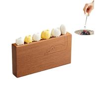 Set di 6 forchette da frutta, simpatici stuzzicadenti con manico a forma di gatto, in acciaio inox, con base per salumi, formaggi, torte, insalate, antipasti, per amanti dei gatti (giallo)