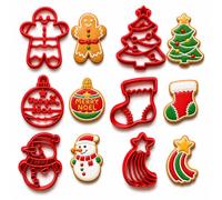 Set di 6 formine natalizie per biscotti in plastica goffrata