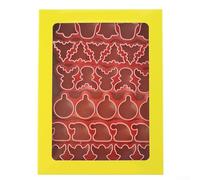 Set di 6 formine per biscotti natalizi, con design unico per le festività per decorare biscotti e fondente, robusti e riutilizzabili, in polipropilene, per la cucina della famiglia