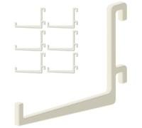 Set di 6 ganci per pannello forato Ikea Skadis - Gancio a L dritto, 75 mm - Supporto da parete, pannello per utensili e accessori