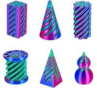 Set di 6 giocattoli antistress stampati in 3D, a forma di cono impossibile, a spirale, con stampa 3D, giocattoli divertenti da scrivania per adulti, casa, ufficio, per alleviare l'ansia e migliorare