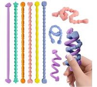 Set di 6 giocattoli sensoriali antistress con bacchette colorate in silicone per bambini con autismo ADHD e ansia giochi silenziosi in classe adatti per viaggi e apprendimento in classe