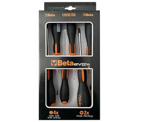 Set di 6 giraviti Beta EVOX punta Phillips e taglio impugnatura ergonomica 012031006