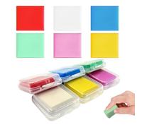 Set di 6 Gommini da Modellare, Gommini di Plastilina Morbidi per Arte e Creatività, Colori Vivaci (Blu, Bianco, Rosso, Giallo, Rosa e Verde), 3.2 x 3.5 x 1 cm, Ideali per Disegno e Modellism