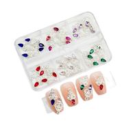 Set di 6 griglie for nail art con cristalli di diamanti e croce di lusso | Disegni versatili e straordinari di croci e pianeti, facili da applicare, ideali for nail art e gioielli(YR11)