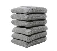 Set di 6 guanti applicatori in microfibra per auto con spugna morbida per lucidare, applicare la cera e pulire senza graffiare la vernice (grigio)