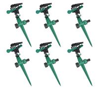 Set di 6 irrigatori a impulsi per irrigazione da giardino, irrigatore per prato con picchetto da 15,5 cm per irrigazione uniforme fino a 20 m di area di spruzzo