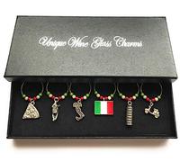 Set di 6 Italia per Bicchieri da Vino con Confezione Regalo Handmade by Libby' s Market Place
