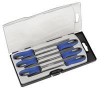 Set di 6 lame da 100 mm con manico in plastica, ideali per l'affilatura e la finitura di superfici nei lavori di falegnameria.