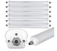 Set di 6 lampade da soffitto con faretto a luce diurna da officina a tubo LED SMD da 36 watt