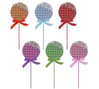 Set di 6 Lecca Lecca Grandi Decorazioni per Albero di Natale e Feste H40 cm con