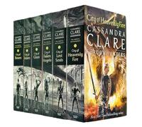Set di 6 libri della collezione Mortal Instruments di Cassandra Clare (Città di ossa, Città di cenere, Città di vetro, Città dell'anima perduta, Città degli angeli caduti e Città del fuoco celeste)