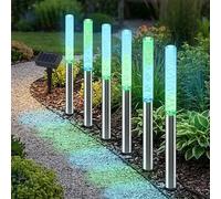 Set di 6 luci a LED a energia solare, con cambio di colore, per decorazione da giardino, con design a bolle d'aria