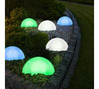 Set Di 6 Luci LED Da Giardino Decorativo A Sfera Esterno Bianche Blu Verdi IP44