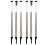 Set di 6 luci solari da esterno Luce solare da giardino Luce a innesto Luce da esterno in acciaio inox, diametro x altezza 70 x 5 cm