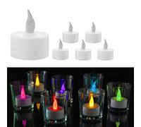 Set di 6 lumini a LED che cambiano colore, Ø 4 cm, funzionamento a batteria, funzione timer senza fiamma
