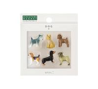 Set di 6 magneti in miniatura Midori modello cane 43426006 materiale PVC