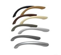 Set di 6 maniglie per cassetti argento curvo ABS maniglia per mobili | Ergonomico, si adatta alla mano, facile apertura, argento moderno, set da 6 (nero)
