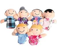 Set di 6 marionette per nonni, marionette da dito in tessuto, marionette in velluto per 6 persone, membri della famiglia, marionette da dito per porpi, tempo della storia, bomboniere per regali di