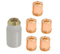 Set di 6 materiali di consumo per torcia da taglio al plasma con coppa dello schermo 9-8236 e cappuccio 9-8237 per SL60 per teste torcia SL100 compatibili con alimentatori Cutmaster serie A