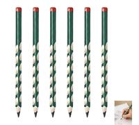 Set di 6 matite grafite HB ergonomiche per apprendimento, carta triangolare per mancino e destro, impronte preformate per apprendimento della scrittura fluida e confortevole, studio e disegno