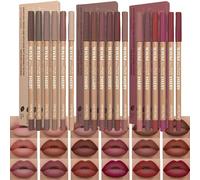 Set di 6 matite per labbra opache in velluto, a lunga durata, non ad asciugatura, perfette per il riempimento del rivestimento delle labbra, versatili per tutte le pelli