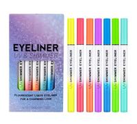 Set di 6 matite per occhi fluorescenti in gel, impermeabili, luminose, per lo styling artistico, per asilo, picnic, vacanze, viaggi, officina, riunioni, fine settimana, eventi