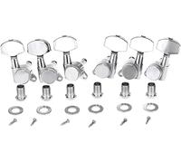 Set di 6 meccaniche di bloccaggio per chitarra, 3L3R, per chitarra elettrica o acustica stile Les Paul (cromate)