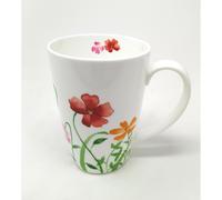 Set Di 6 Mega Tazze LOTTA BLUME Per 500Ml Bianco Colorato Porcellana TeaLogic
