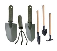 Set di 6 mini attrezzi da giardino, strumenti per fiori e piante, strumenti per la pulizia dei vasi di fiori, strumenti anti ruggine e antimacchia (mini pala, rastrello da giardino, paletta per fiori)
