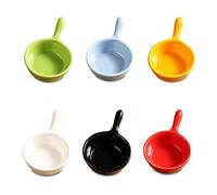Set di 6 Mini Ciotole in Ceramica Colorata per Salse, condimenti, Salsa di soia, pirottini impilabili con Impugnatura