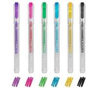 Legami - Set di 6 Mini Penne Gel Glitterate, 0,8x10,8 cm, Shine Like a Diamond, Diametro della Punta 1,0 mm, Colore Viola, Oro, Verde, Blu, Rosa, Nero