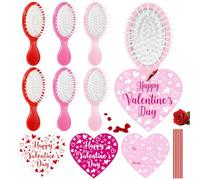 Set di 6 mini spazzole per capelli da viaggio per zaino tascabile, spazzola districante per capelli bagnata per tutti i tipi di capelli (2 rossi, 2 rosa, 2 rosa)