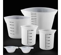 Set di 6 misurini in silicone, 500 ml/250 ml/100 ml/15 ml, in resina epossidica, con scala trasparente, in silicone, per resina epossidica