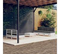 Set di 6 mobili da giardino in legno di pino massiccio, per relax e conversazioni, colore: antracite