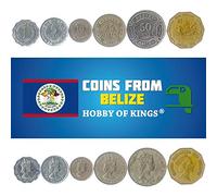 Set di 6 monete dal Belize. 1973-2018. 1, 5, 10, 20, 50 centesimi e 1 dollaro