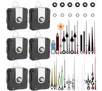 Set di 6 movimenti al quarzo silenzioso, ricambio per orologio da parete, 13 mm, 16 mm, 22 mm, codolo lungo e corto, funzionamento a batteria, meccanismo per orologio da parete, parti di ricambio