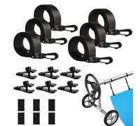 Set di 6 nastri di fissaggio e clip in nylon per piscina, avvolgitore per piscina, per di avvolgimento mobile, fasce di supporto per piscine universali